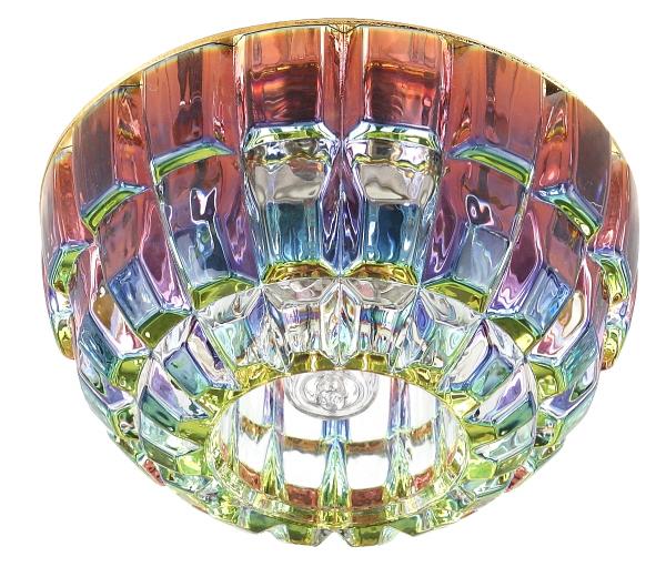 Светильник точечный ЭРА DK45 CH/MIX декор хруст. плафон "квадраты"  G9,220V, 40W, хром/мультиколор